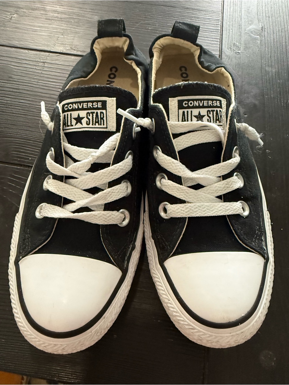 Converse All Star Low-Top Sneakers in Black and White Slipon